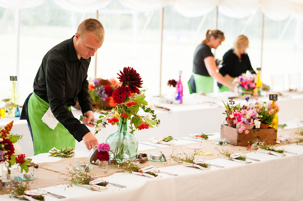 black & white & colour event photography Jules Hosford flowers Dorset 21st birthday party