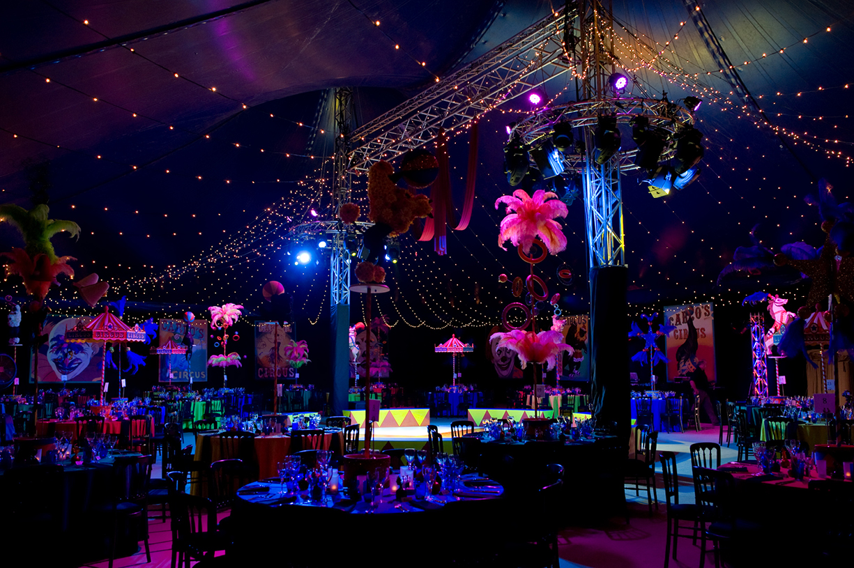 70th birthday party circus big top carousel Mange 2 Catering Georgie Webb CEO Preston Candover Hampshire