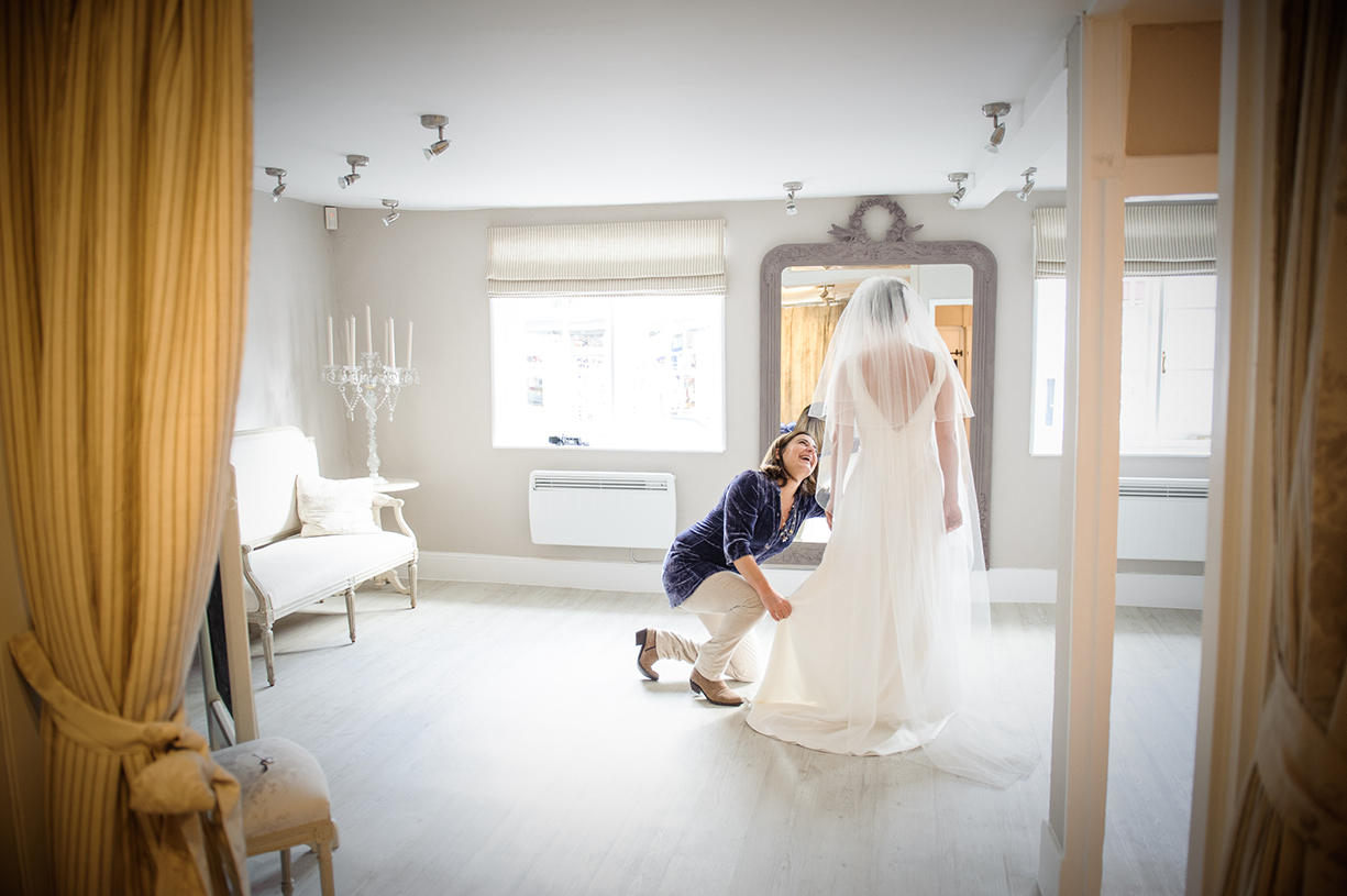 black & white & colour commercial photography White House wedding boutique Alresford Hampshire