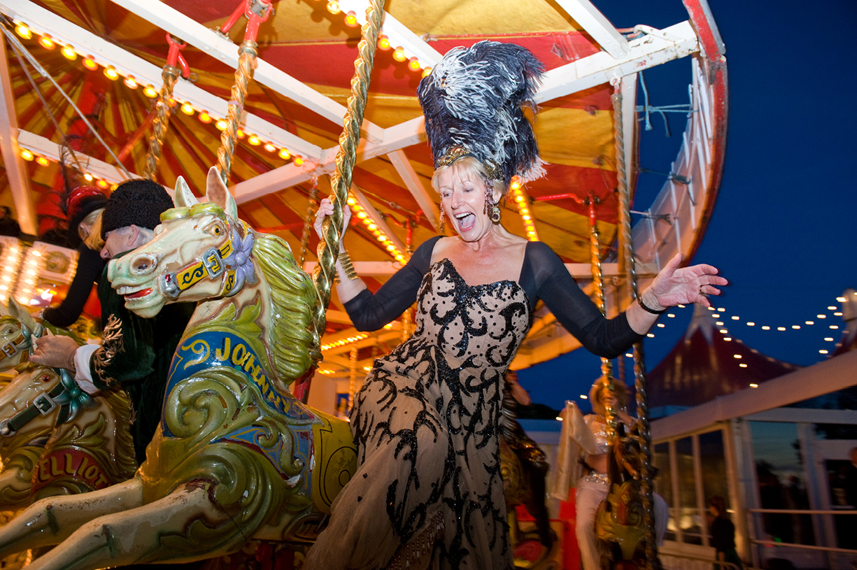 70th birthday party circus big top carousel Mange 2 Catering Georgie Webb CEO Preston Candover Hampshire