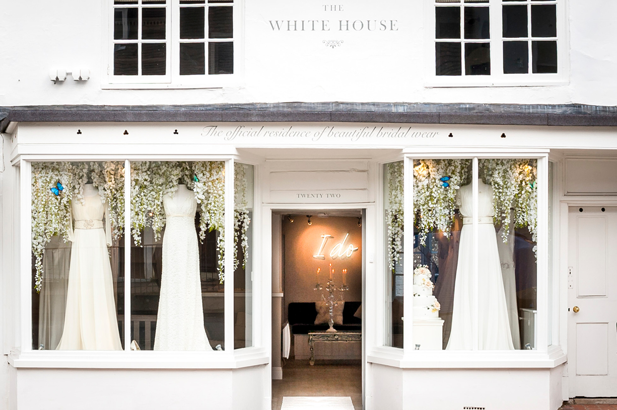 black & white & colour commercial photography White House wedding boutique Alresford Hampshire Ritva Westenius