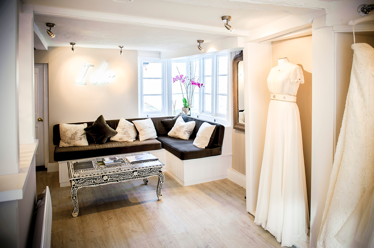 black & white & colour commercial photography White House wedding boutique Alresford Linen Company Hampshire